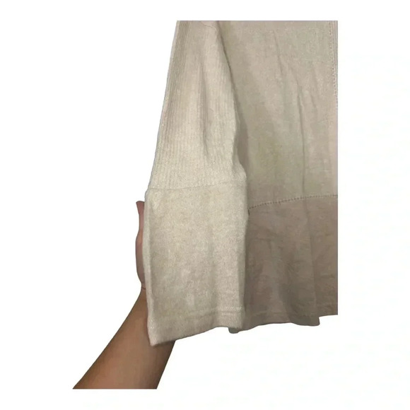 Anthropologie Saturday Sunday Light Pink Cream Long Sleeve Sweater Lace … - Picture 3 of 8